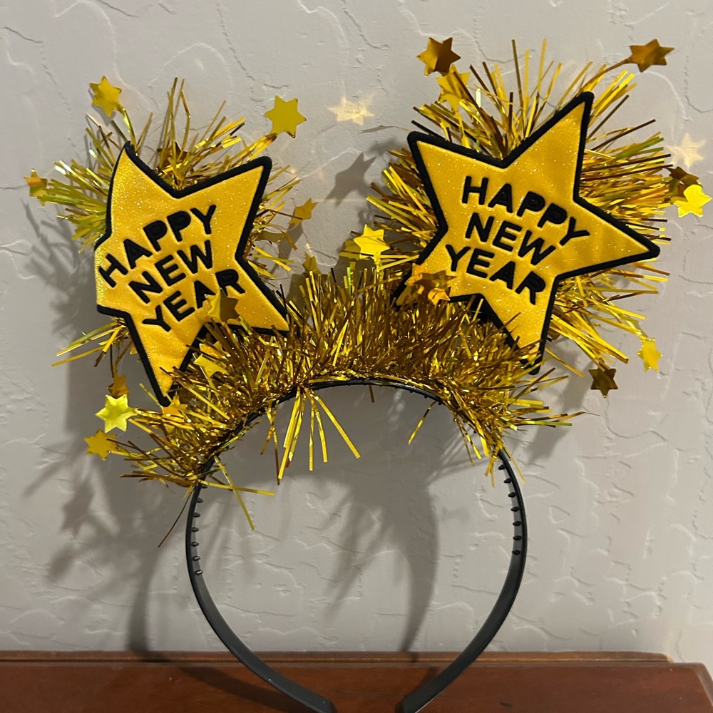 Gold "Happy New Year" Star Headband Party Accessory